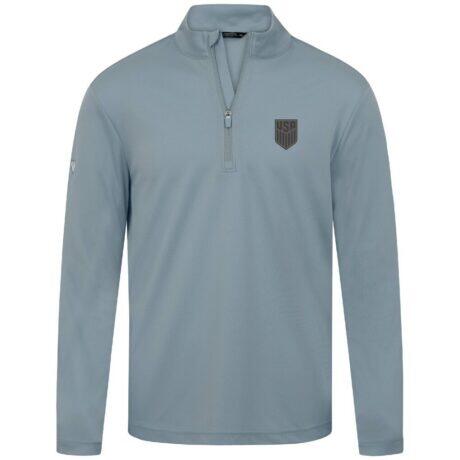 USMNT Levelwear Heron Quarter-Zip Sweatshirt - Gray - Front View