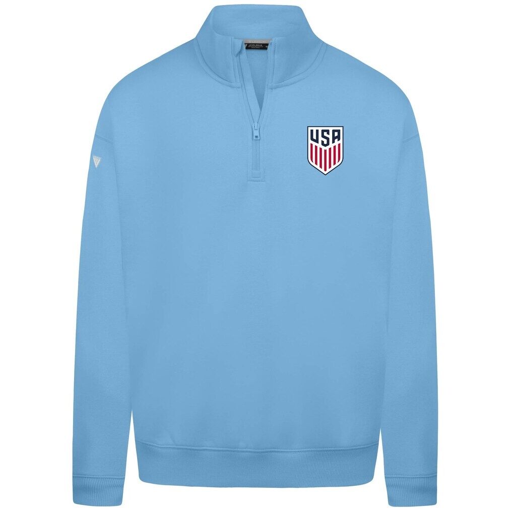 USMNT Levelwear Murray Quarter-Zip Sweatshirt - Light Blue