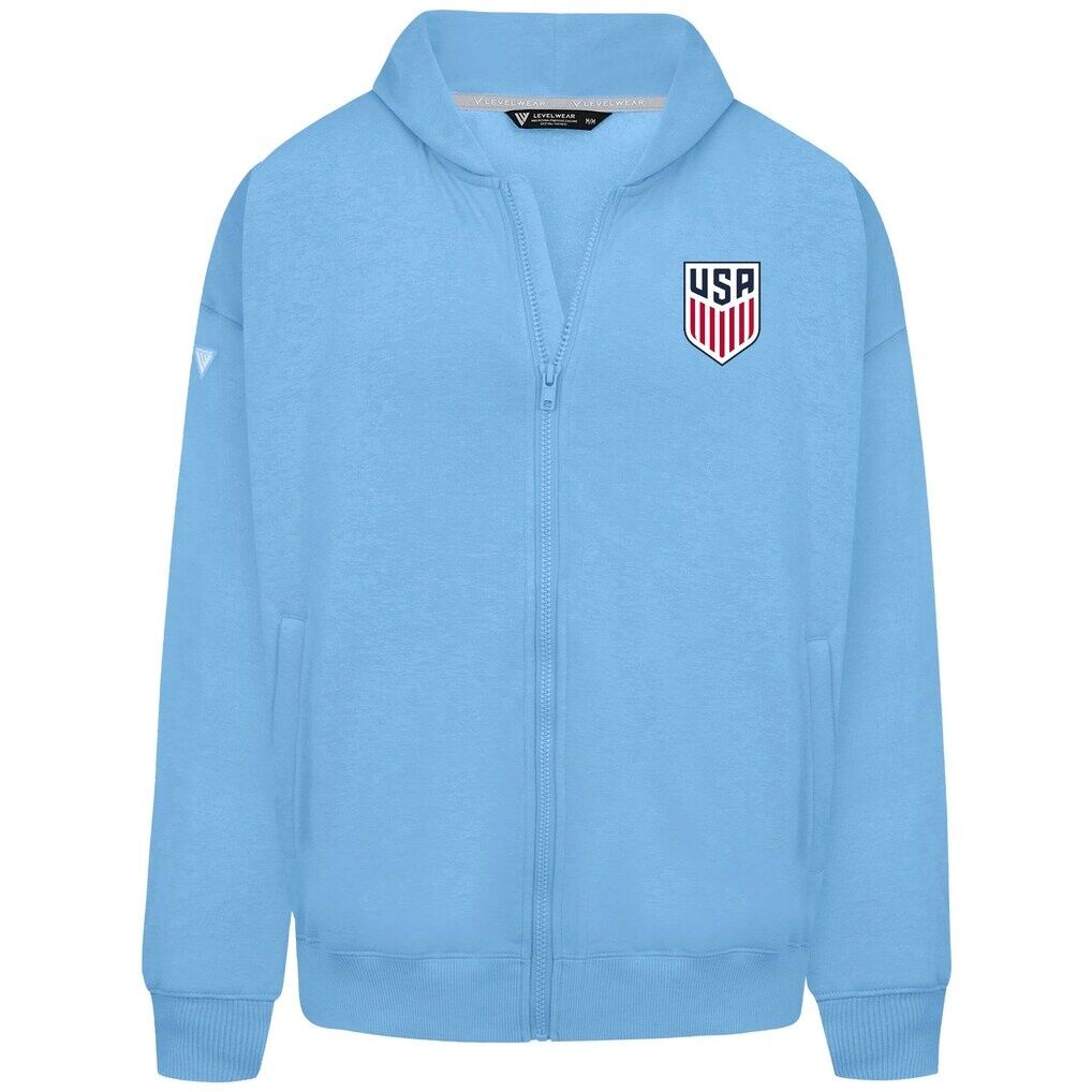 USMNT Levelwear Oversized Uphill Full-Zip Hoodie - Light Blue