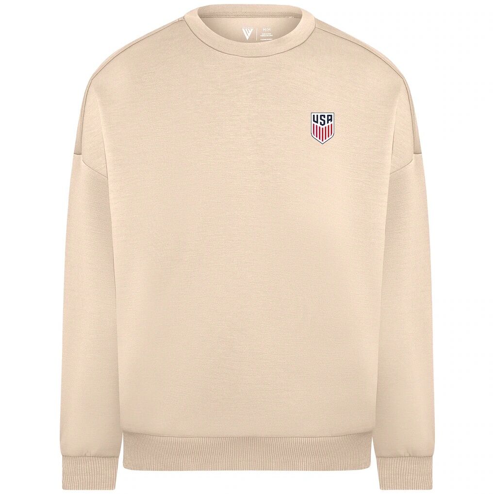 USMNT Levelwear Luxe Signature Tri-Blend Sweatshirt with 3-D Patch - Khaki