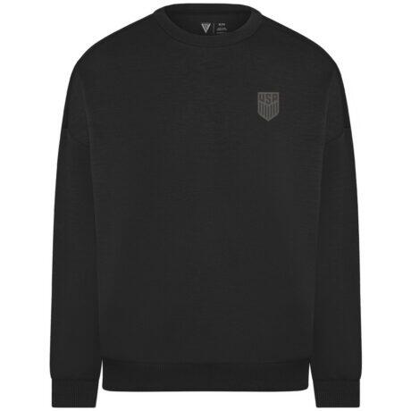 USMNT Levelwear Luxe Signature Tri-Blend Sweatshirt - Black - Front View