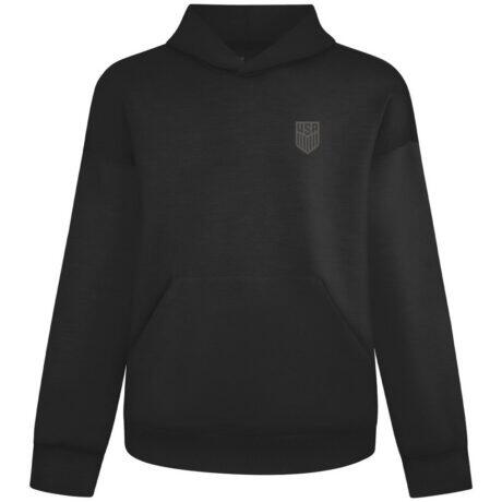 USMNT Levelwear Luxe Signature Tri-Blend Hoodie - Black - Front View