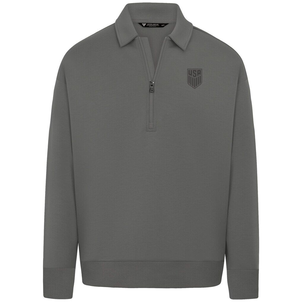 USMNT Levelwear Luxe Signature Quarter-Zip Tri-Blend Sweatshirt
