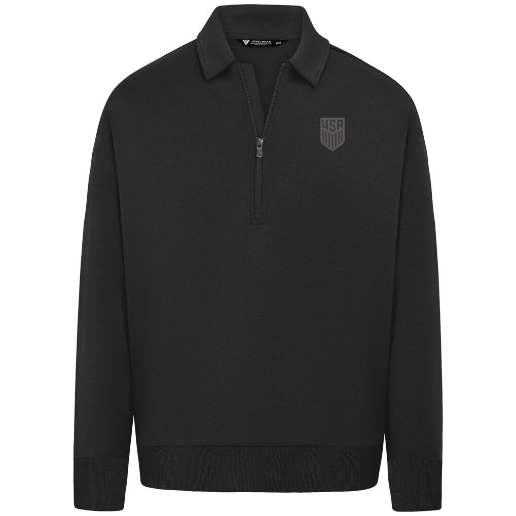 USMNT Levelwear Luxe Signature Quarter-Zip Tri-Blend Sweatshirt