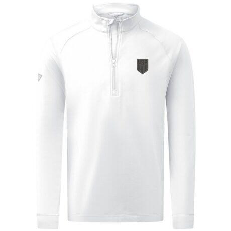 USMNT Levelwear Calibre Performance Quarter-Zip Raglan Sweatshirt - White - Front View
