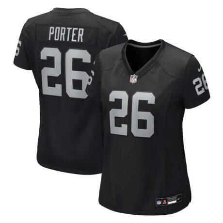 Darien Porter Las Vegas Raiders Nike Women's Team Game Jersey - Black - Front View