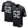 Elandon Roberts Las Vegas Raiders Nike Team Game Jersey - Black - Front View