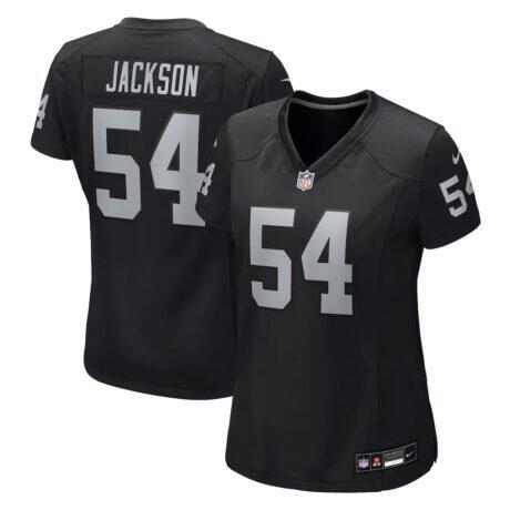 Brennan Jackson Las Vegas Raiders Nike Women's Team Game Jersey - Black - Front View