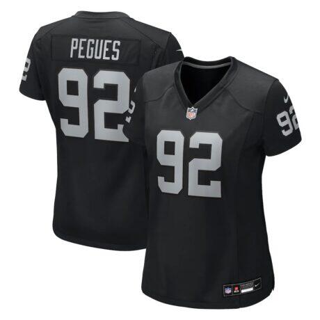JJ Pegues Las Vegas Raiders Nike Women's Team Game Jersey - Black - Front View