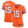 Nik Bonitto Denver Broncos Nike Women's Alternate 2 Mile High Collection 1977 Throwback Game Jersey - Orange - Front View