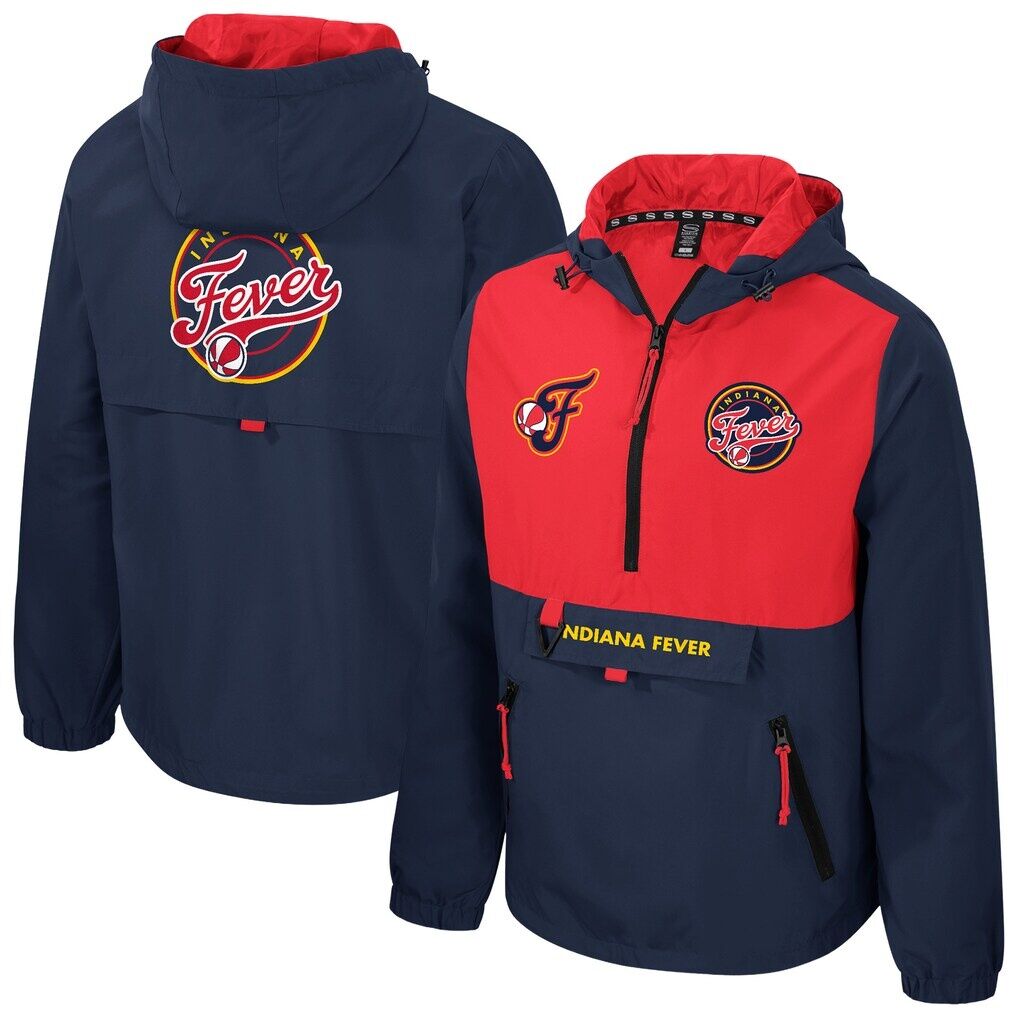 Indiana Fever Stadium Essentials Unisex Legends Challenger Quarter-Zip Jacket - Navy/Red