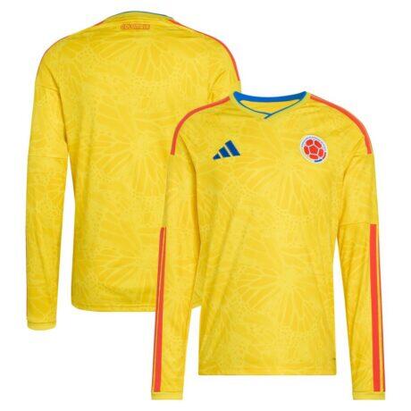 Colombia National Team adidas 2026 Home Replica Long Sleeve Jersey - Yellow - Front View