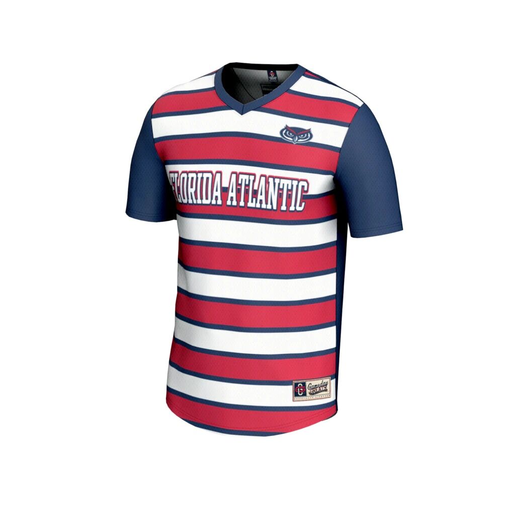 #1 Florida Atlantic Owls GameDay Greats Unisex Lightweight Collegiate Soccer Fashion Jersey - Navy/Red