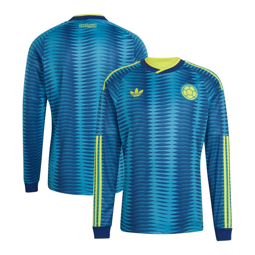 Colombia National Team adidas 2026 Away Replica Long Sleeve Jersey – Turquoise
