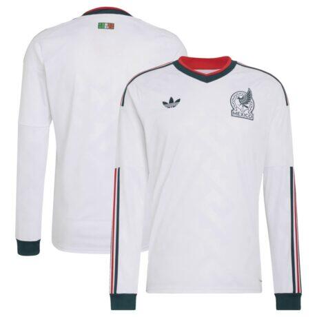 Mexico National Team adidas 2026 Away Replica Long Sleeve Jersey - White - Front View