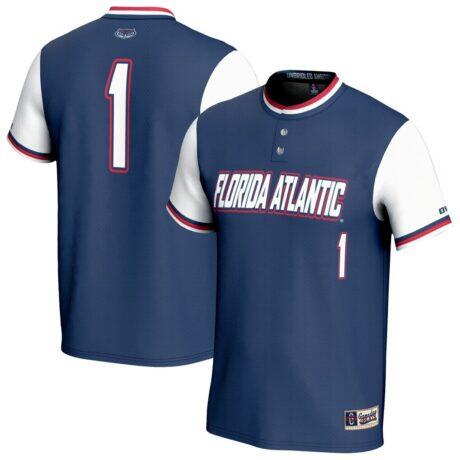 #1 Florida Atlantic Owls GameDay Greats Unisex Lightweight Collegiate Softball Fashion Jersey - Navy - Front View