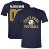 FIU Panthers Athlete's Thread Unisex Custom Collegiate Football Helmet T-Shirt - Navy - Front View