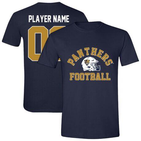FIU Panthers Athlete's Thread Unisex Custom Collegiate Football Helmet T-Shirt - Navy - Front View