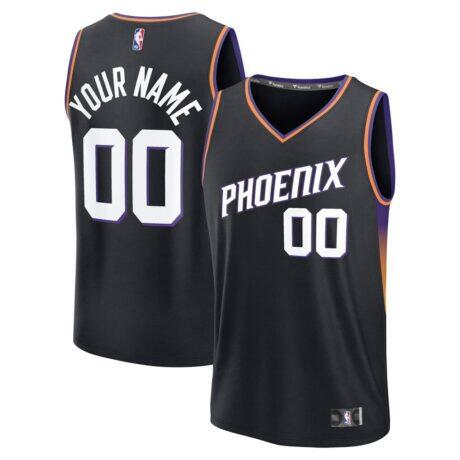 Phoenix Suns Fashion7 Youth Fast Break Custom Jersey - Black - Front View
