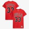 Scottie Pippen Chicago Bulls Mitchell & Ness Unisex Hardwood Classics Name & Number T-Shirt - Red - Front View