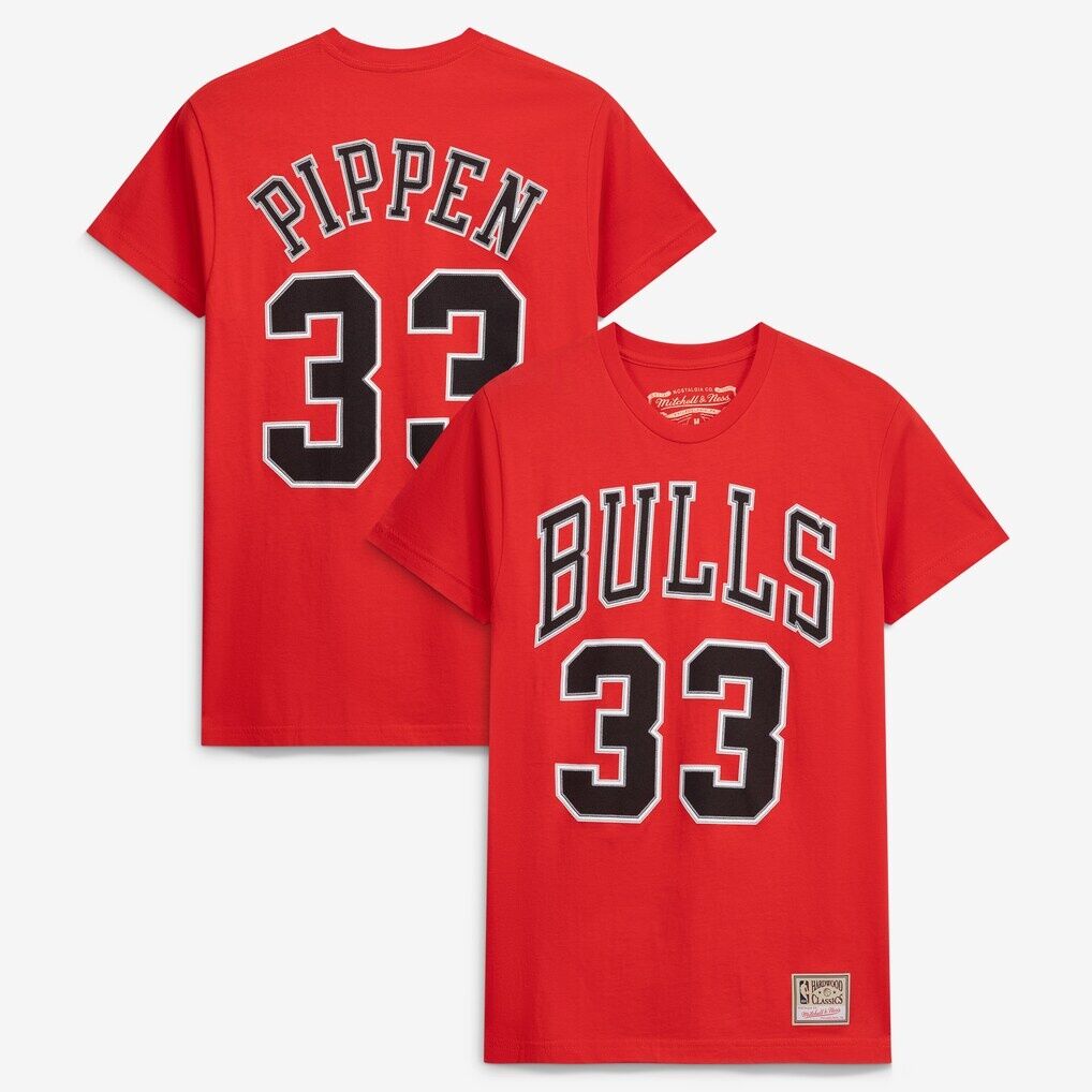 Scottie Pippen Chicago Bulls Mitchell & Ness Unisex Hardwood Classics Name & Number T-Shirt