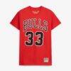 Scottie Pippen Chicago Bulls Mitchell & Ness Unisex Hardwood Classics Name & Number T-Shirt - Red - Side View