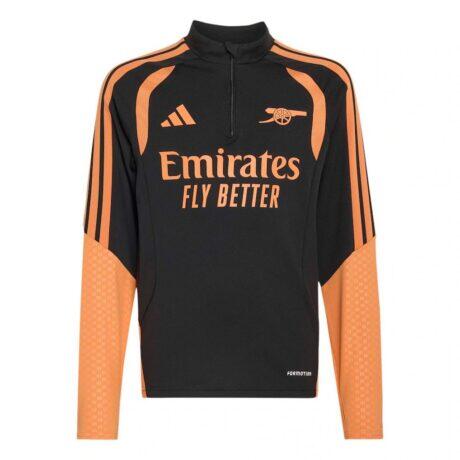Arsenal adidas Youth 2026/27 Tiro Quarter-Zip Training Top - Black - Front View