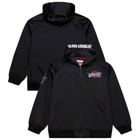 Cleveland Cavaliers Mitchell & Ness Hardwood Classics Nights Walk the Tunnel Satin Bomber Full-Snap Hooded Jacket
