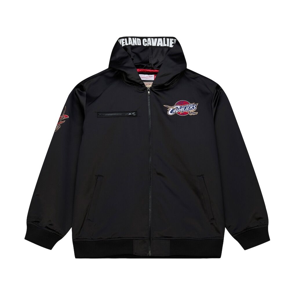 Cleveland Cavaliers Mitchell & Ness Hardwood Classics Nights Walk the Tunnel Satin Bomber Full-Snap Hooded Jacket