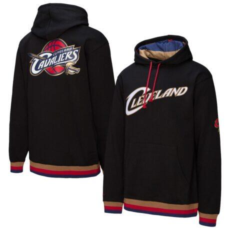 Cleveland Cavaliers Mitchell & Ness Hardwood Classics Nights Playmaker Fleece Hoodie - Black - Front View