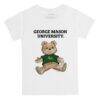 George Mason Patriots Tiny Turnip Toddler Teddy Bear T-Shirt - White - Front View