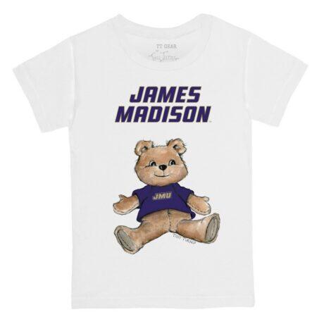 James Madison Dukes Tiny Turnip Youth Teddy Bear T-Shirt - White - Front View