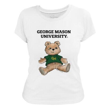 George Mason Patriots Tiny Turnip Women's Teddy Bear T-Shirt - White - Front View