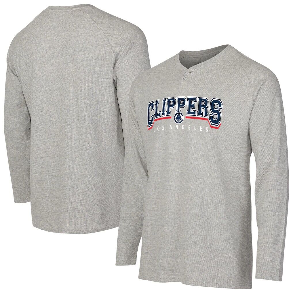 LA Clippers Concepts Sport Hawthorn Thermal Knit Long Sleeve Henley T-Shirt
