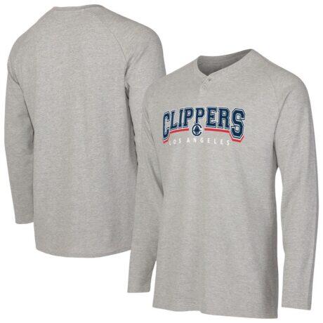 LA Clippers Concepts Sport Hawthorn Thermal Knit Long Sleeve Henley T-Shirt
