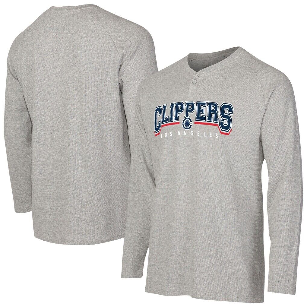 LA Clippers Concepts Sport Hawthorn Thermal Knit Long Sleeve Henley T-Shirt