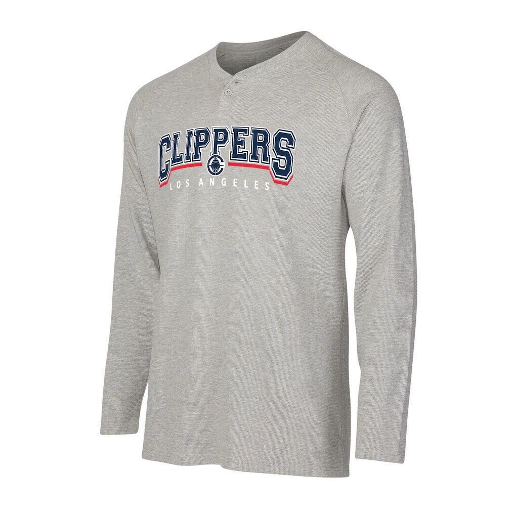 LA Clippers Concepts Sport Hawthorn Thermal Knit Long Sleeve Henley T-Shirt