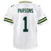 Micah Parsons Green Bay Packers Nike Youth White Game Jersey - White - Detail View