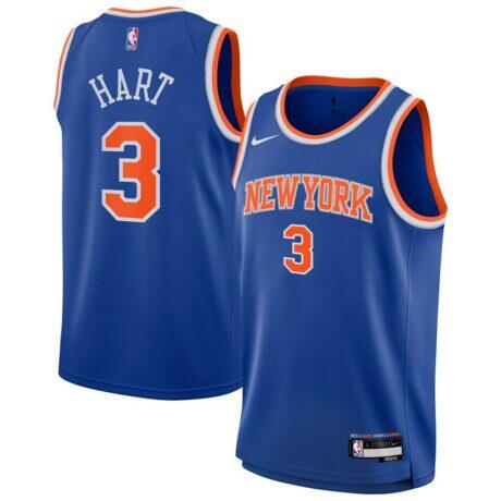 Josh Hart New York Knicks Nike Youth Swingman Jersey - Blue - Front View