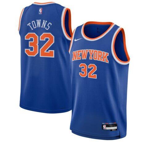Karl-Anthony Towns New York Knicks Nike Youth Swingman Jersey - Blue - Front View