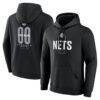 Brooklyn Nets Center Court Name & Number Custom Hoodie - Black - Front View