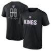 Sacramento Kings Center Court Name & Number Custom T-Shirt - Black - Front View