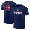 Washington Wizards Center Court Name & Number Custom T-Shirt - Navy - Front View