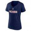 Washington Wizards Women's Center Court Name & Number Custom V-Neck T-Shirt - Navy - Side View