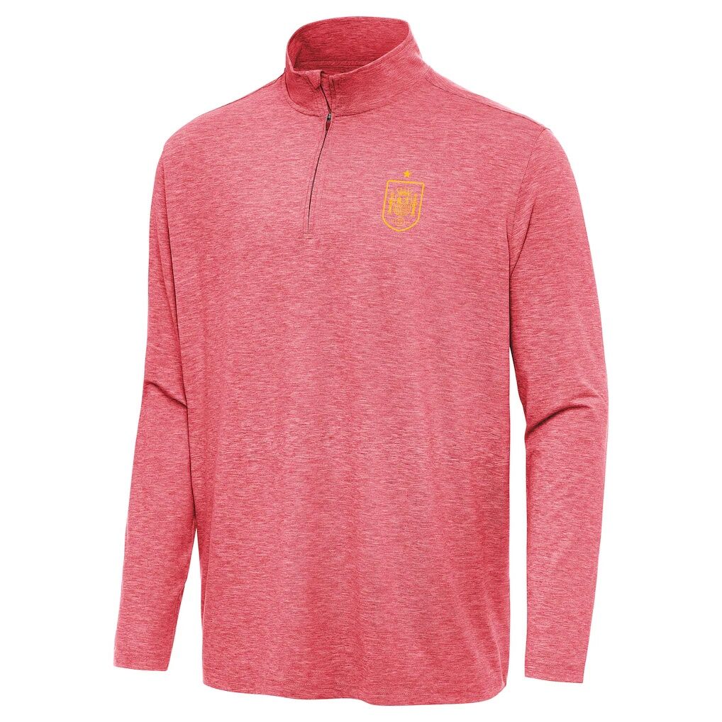 Spain National Team Antigua Masters Quarter-Zip Pullover - Heather Red