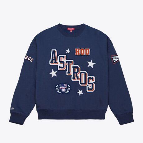 Houston Astros Mitchell & Ness Women's Pep Rally Sweatshirt - Navy - Front View