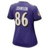 Cornelius Johnson Baltimore Ravens Nike Women's Team Game Jersey - Purple - Detail View