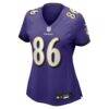 Cornelius Johnson Baltimore Ravens Nike Women's Team Game Jersey - Purple - Side View
