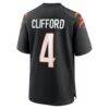 Sean Clifford Cincinnati Bengals Nike Team Game Jersey - Black - Detail View