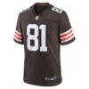 Luke Floriea Cleveland Browns Nike Team Game Jersey - Brown - Side View